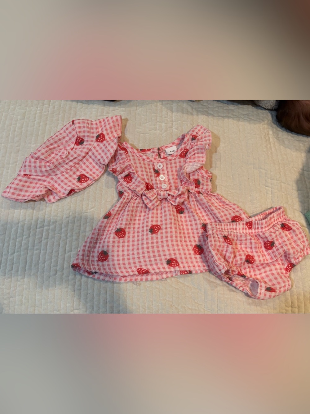 3 Piece Strawberry Baby Girl Set